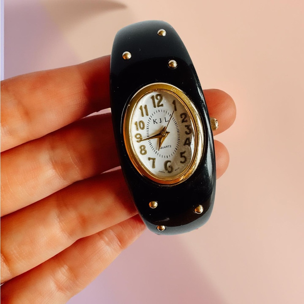 Black and Gold Vintage KJL Watch